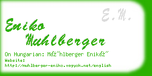 eniko muhlberger business card